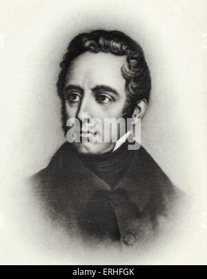 Alphonse-Marie-Louis de Praet de Lamartine, Portrait. Französischer Dichter und Diplomat 21. Oktober 1790 - 28. Februar 1869. Stockfoto