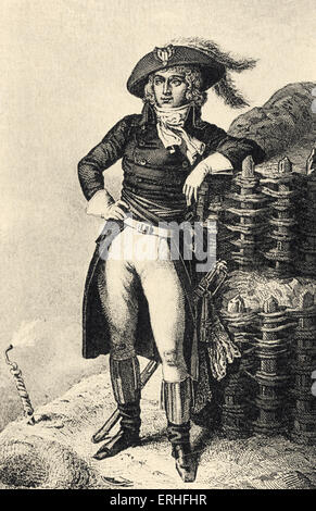 Saint-Just - Porträt - französische Revolutionsführer - 25. August 1767 - 28. Juli 1794 - vollständiger Name Antoine Louis Léon de Richebourg de Saint-Just - eng verbunden mit Robespierre Stockfoto