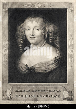 Marquise de Sevigne aka Marie de Rabutin-Chantal - Porträt des französischen Schriftstellers 1626-17 April 1696. Berühmt für ihre Briefe Stockfoto