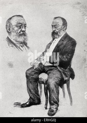 Gottfried Keller, Porträt von Karl Stauffer-Bern, 1887.  Deutsch-Schweizer Schriftsteller und Romancier. 1819-1890. Stockfoto