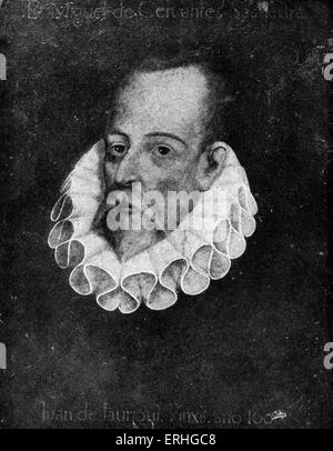 Miguel Cervantes - das 'Albiol Porträt". Spanischer Autor, schrieb "Don Quijote De La Mancha" 9 Oktober 1547 - 23. April 1616. Stockfoto