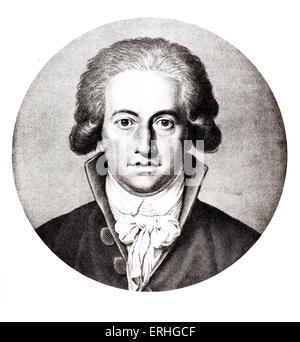 Johann Wolfgang von Goethe, gravierte Porträt von Johann Heinrich Lips, 1791. Deutscher Schriftsteller, Politiker, Humanist, Wissenschaftler und Philosoph 28. August 1749 – 22. März 1832 Stockfoto