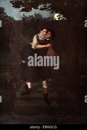 Johann Wolfgang von Goethes Gedicht Hermann und Dorothea, dargestellten Szene von Oldach.  Deutscher Schriftsteller, Politiker, Humanist, Stockfoto