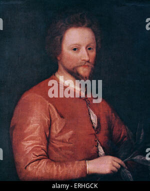 John Fletcher - Porträt. Englischer Dramatiker, Autor Dezember 1579 - August 1625. Malerei von unbekannten Künstler. Stockfoto