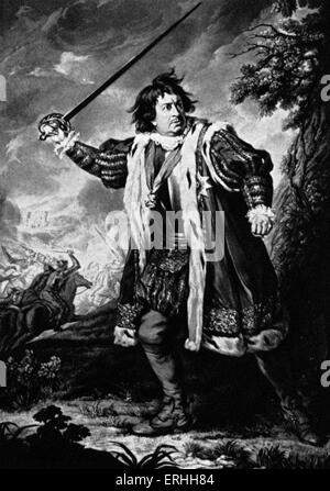 Shakespeares Richard III - David Garrick als Richard III.  Englischer Dichter und Dramatiker 26. April 1564 – 23. April 1616. Stockfoto