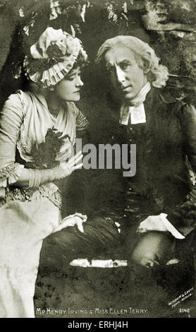 Sir Henry Irving - Porträt des englischen Schauspielers mit der britischen Schauspielerin Ellen Terry 6. Februar 1838 - 13. Oktober 1905 Stockfoto