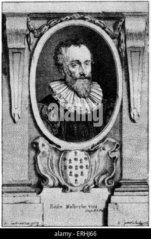 François de Malherbe - Porträt der französischen Dichter, Kritiker und Übersetzer. Kupferstich von Fessard. 1555 – 1628 Stockfoto