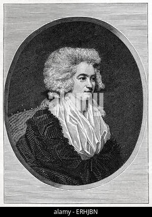 Hannah More - Porträt des englischen religiöser Schriftsteller und Philanthrop. Illustration von Opie, 1786. 2. Februar 1745 - 7 Stockfoto