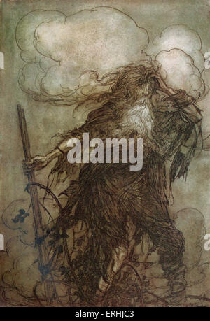 Washington Irvings Kurzgeschichte "Rip van Winkle" - Illustration von Arthur Rackham, 1904. "Sicher", dachte er, "hab ich nicht Stockfoto