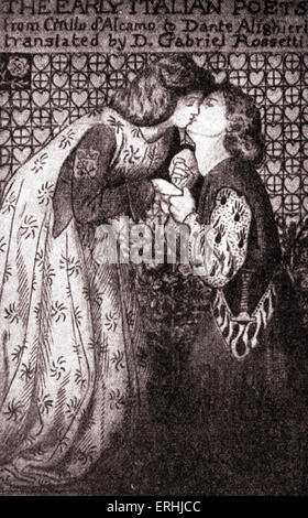 Dante Gabriel Rossetti - "Frühen italienischen Dichter", 1861. Der englische Dichter, Künstler und Übersetzers Entwurf für das Titelblatt der Stockfoto