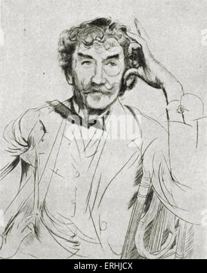 James Abbott McNeill Whistler - Porträt des amerikanischen Künstlers. 14. Juli 1834 – 17. Juli 1903 Stockfoto