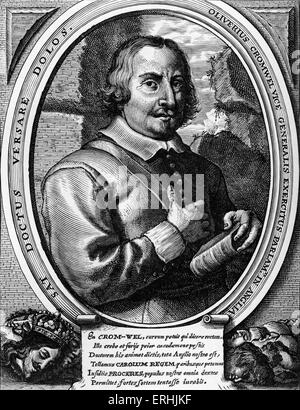 Oliver Cromwell Porträt.  Englischer Feldherr und Politiker. 25 April 1599 – 3. September 1658- Stockfoto