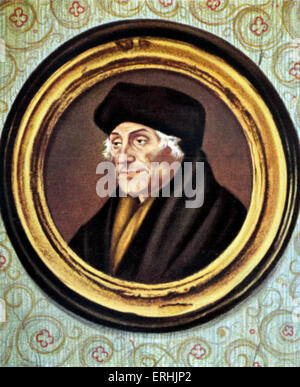 Desiderius Erasmus. Porträt des niederländischen Theologen. Nach einer Miniatur von Hans Holbein. 1466-1536 Stockfoto