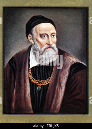 Tiziano Vecelli oder Vecellio. Portrait des italienischen Malers. Besser bekannt als Tizian. c. 1488-90 – 27 August 1576 Stockfoto