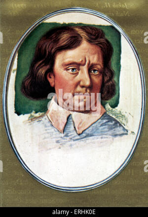 Oliver Cromwell Porträt.  Englischer Feldherr und Politiker. Nach einer Miniatur von Samuel Cooper. 25 April 1599 – 3 Stockfoto