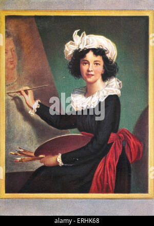 Louise-Élisabeth Vigée Le Brun. Porträt des französischen Malers. Posiert mit einem Pinsel und Leinwand. Nach einer Miniatur von Stockfoto