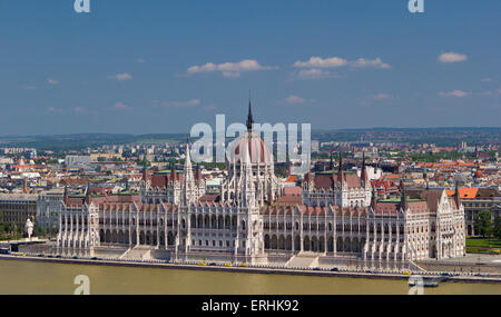 Übersicht des ungarischen Parlaments in Budapest Stockfoto