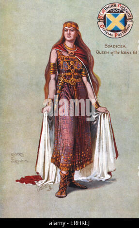 Boadicea (auch Boudicca oder Boadicea), Königin der Icener. (1. Jahrhundert).  Original-Illustration von R.E Groves. 1907 St. Albans Stockfoto