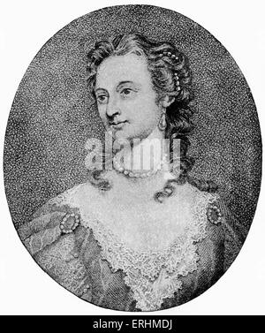 Lady Mary Wortley Montagu - englische Aristokrat und Schriftsteller: 26. Mai 1689 - 21. August 1762.  Nach dem Portrait von F Zincke. Stockfoto