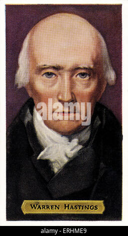 Warren Hastings - englische Politiker und erster Generalgouverneur von Britisch-Indien. WH: 6. Dezember 1732 - 22. August 1818. Stockfoto