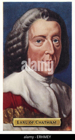 William Pitt, 1. Earl of Chatham - zweimal Premierminister von Großbritannien. WP: 15. November 1708 – 11. Mai 1778. Stockfoto