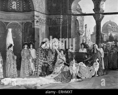 Sarah Bernhardt in der Titelrolle Sardouss Theodora Szene aus dem 1. Tableau - Une Salle du Palais de Stockfoto
