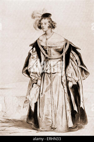 Marie Dorval in Titelrolle in Victor Hugos spielen Marion de Lorme MD: französische Schauspielerin, 6. Januar 1798 - 20. Mai 1849. VH: Französischer Schriftsteller, 26. Februar 1802 — 22. Mai 1885 Stockfoto