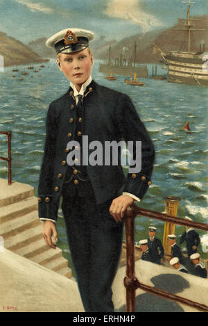 Edward, Prinz von Wales, Sohn von König George V, als ein Marinekadett. Gemalt von S. Begg.  Später zu Edward VIII. Stockfoto