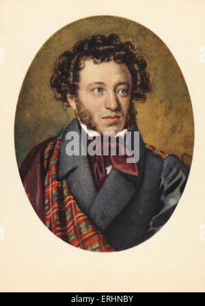 PUSCHKIN, Alexander - russischer Schriftsteller und Dichter 6. Juni 1799 - 10. Februar 1837 Stockfoto