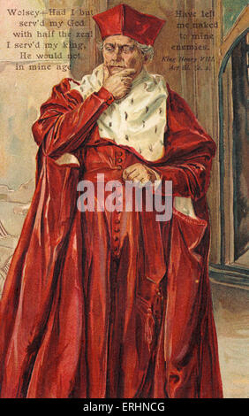 Kardinal Thomas Wolsey in Shakespeares Heinrich VIII., Akt Iii, szene2. Englischer Geistlicher der Reformation. 1473 - 1530 Stockfoto