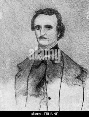 PoE - amerikanische Autor & Dichter: 19. Januar 1809 - 7. Oktober 1849. Radierung von Harry G. Webb. Stockfoto