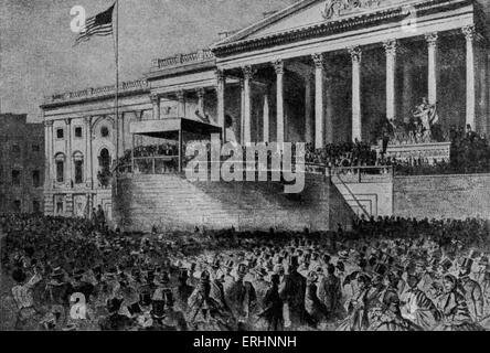 Abraham Lincolns Antrittsrede - vor dem Repräsentantenhaus von Washington.  März 1861. AB: 16. Stockfoto