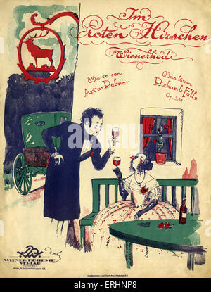 Im Roten Hirschen (The Red Deer) - illustrierte Partitur decken 1921Im Roten Hirschen - Partitur-Abdeckung. Wiener Romantik - frühe 19. Stockfoto