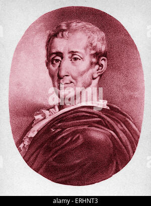 Montesquieu, Charles-Louis de Secondat, Baron De La Brède et de - Portrait des französischen Philosophen und Juristen 1689-1755 Stockfoto