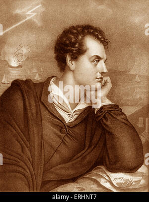 George Gordon Byron, 6. Baron Byron. Porträt des britischen Dichters Lord Byron genannt. 22. Januar 1788 – 19. April 1824 Stockfoto