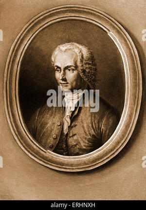 Rousseau - Porträt des schweizerisch-französischen Philosophen, Schriftsteller. 28. Juni 1712 - 2. Juli 1778. Stockfoto