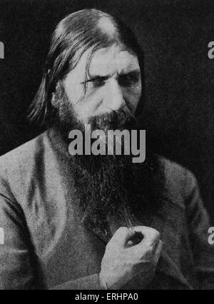 Grigori Rasputin - russischen Mystiker mit letzten Zaren von Russland beteiligt: 22. Januar 1869 - 19. Dezember 1916. Fotografieren in Bookman Stockfoto