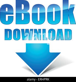 Vektor-Illustration der e-Book download-Symbol auf weißem Hintergrund Stock Vektor