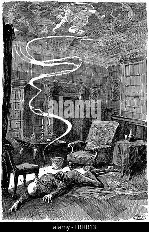 Charles Dickens Roman 'Bleak House"-"Der Tod von Herrn Tulkinghorn." Illustration von Harry Furniss. Englischer Schriftsteller, 7 Stockfoto