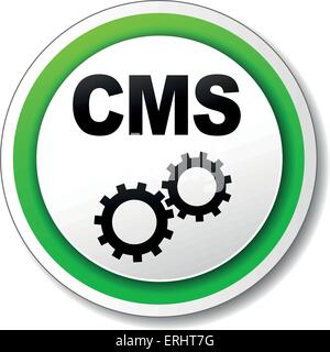 Vektor-Illustration von Cms runden Symbol auf weißem Hintergrund Stock Vektor