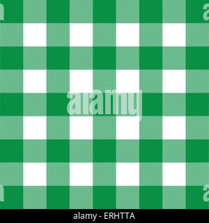 Vektor-Illustration "Gingham" grün-weiße Textur Stock Vektor