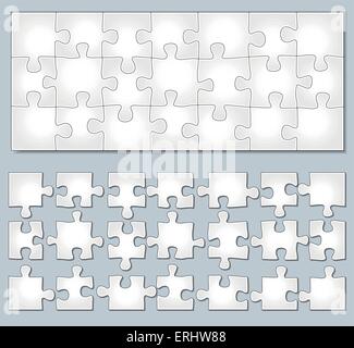 Vektor-Illustration der horizontalen Puzzle mit separaten Elementen Stock Vektor