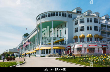 Michigan, Mackinac Island, Grand Hotel, eröffnet 1887 Stockfoto