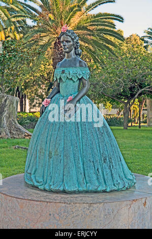 Sissi, Elisabeth von Österreich Statue, Funchal, Madeira, Portugal, im Casino-Garten Stockfoto