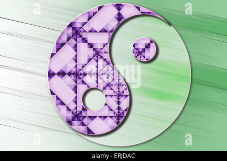 Stilisierte Yin-Yang-Symbol in der Farbe. Stockfoto