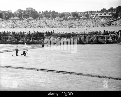 Australien-Tour von Großbritannien für die Asche. Ein Spiel der Schüsseln im Gange vor der laufenden Testspiel in Headingley. 10. Juli 1961. Stockfoto