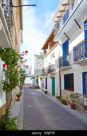 Aras de Los Olmos Dorfstraße in Valencia, Spanien Stockfoto