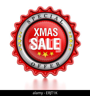 Xmas Sale Stempel isoliert auf weißem Hintergrund. Stockfoto