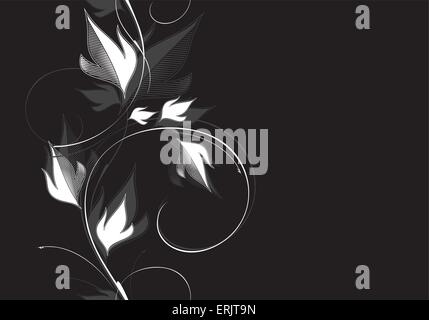 Nahtlose Blumenmuster. Das Element des Designs auf schwarzem Hintergrund Stock Vektor