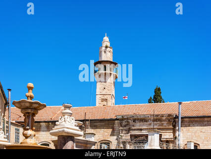 Minarett mit einer Umfrageplattform. Altstadt von Jerusalem. Israel Stockfoto